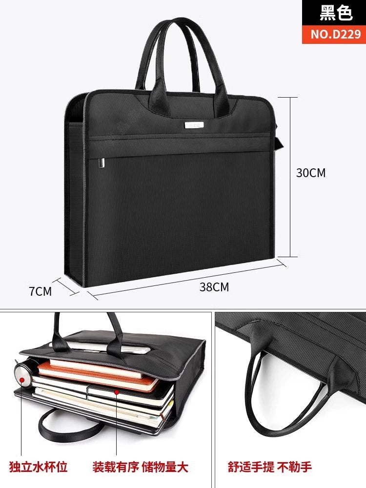 Briefcase Men's Handbag Document Bag Men's Business 2025 New Computer Commuter Office Tote Bag Customization