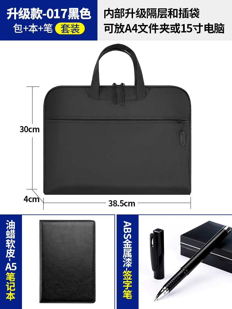 Briefcase Men's Handbag Document Bag Men's Business 2025 New Computer Commuter Office Tote Bag Customization