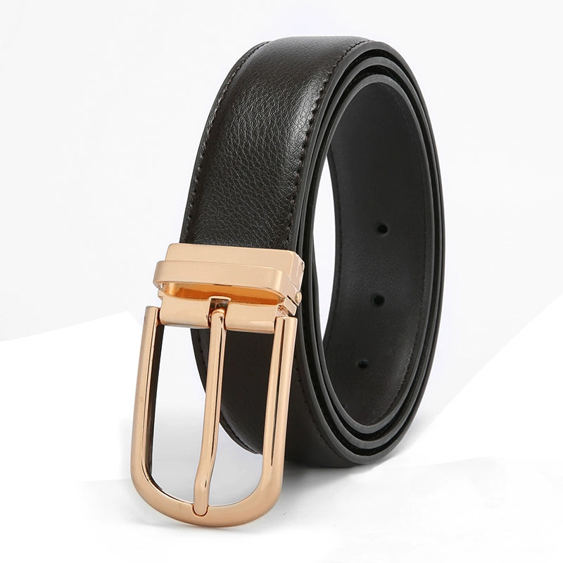 Belt men's round hole pinbuckle belt men's middle-aged youth korean version trendy casual men's pinhole young men's trouser belt