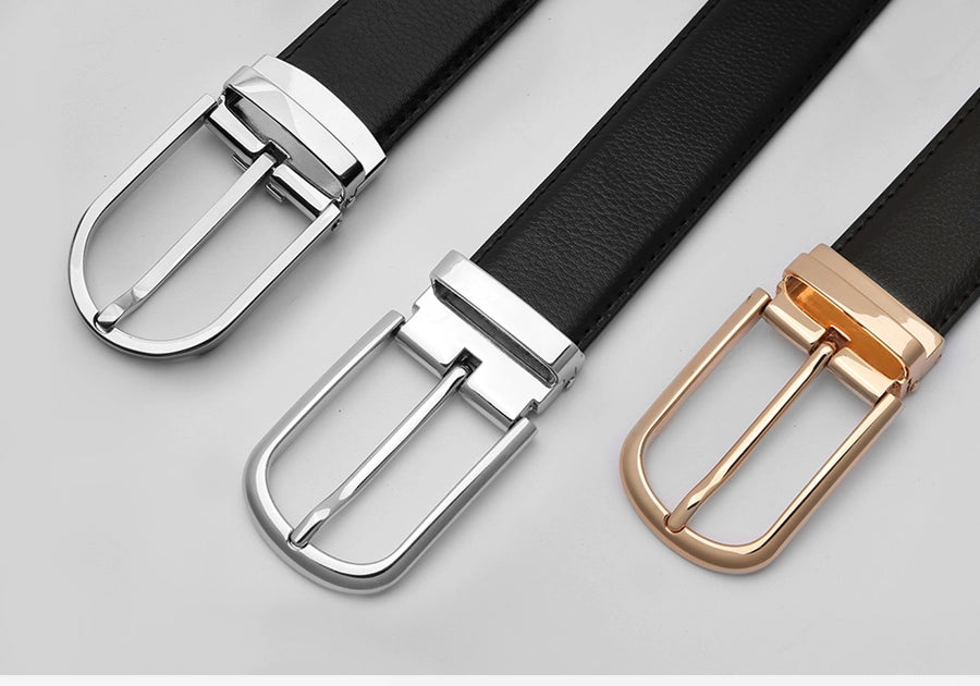 Belt men's round hole pinbuckle belt men's middle-aged youth korean version trendy casual men's pinhole young men's trouser belt
