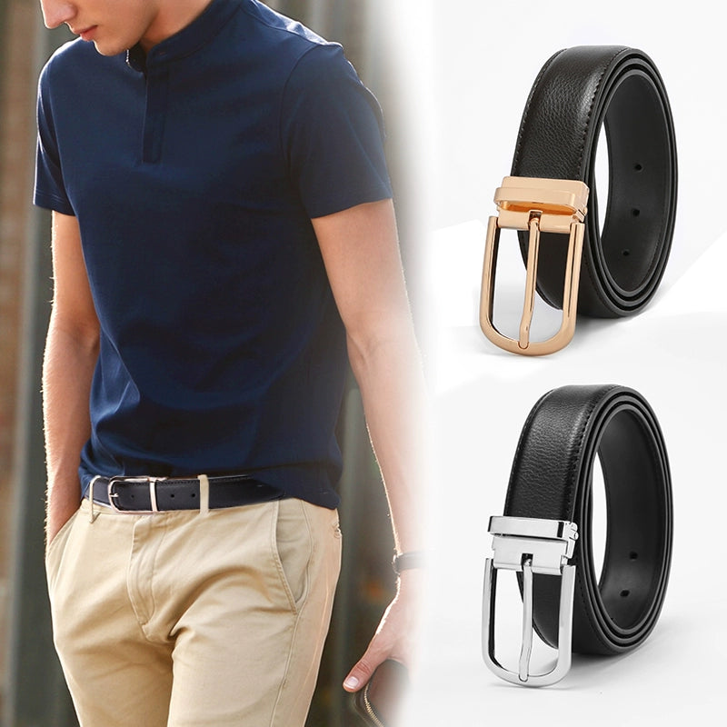Belt men's round hole pinbuckle belt men's middle-aged youth korean version trendy casual men's pinhole young men's trouser belt