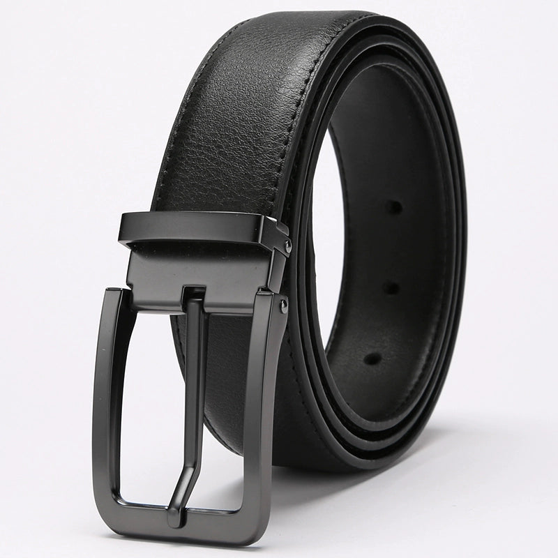 Belt men's round hole pinbuckle belt men's middle-aged youth korean version trendy casual men's pinhole young men's trouser belt