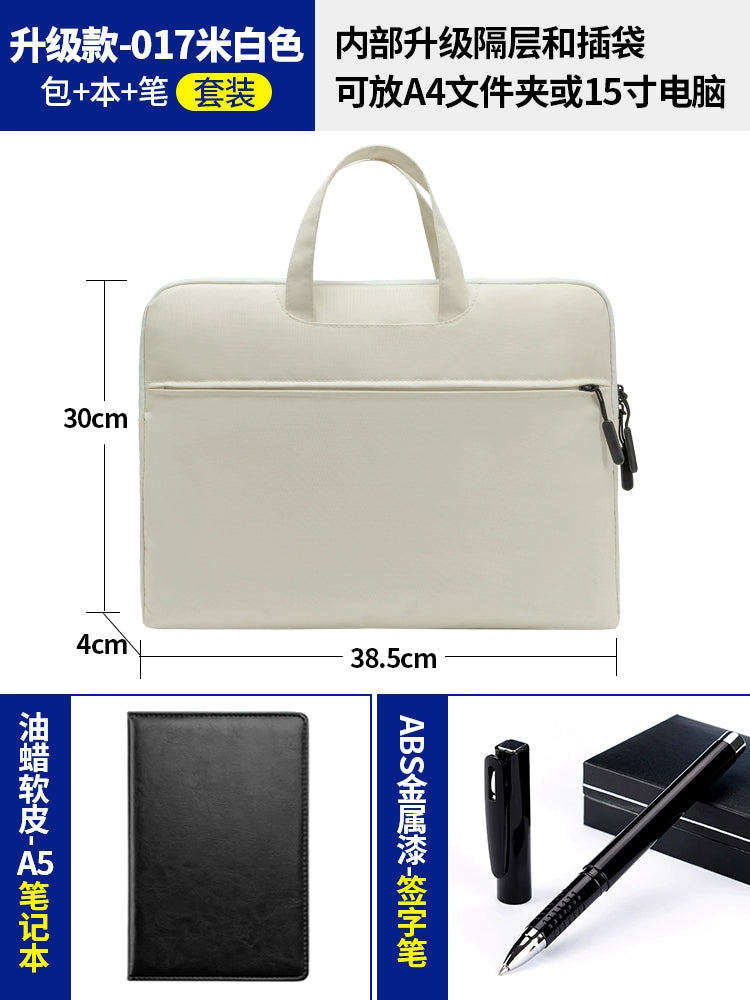 Briefcase Men's Handbag Document Bag Men's Business 2025 New Computer Commuter Office Tote Bag Customization
