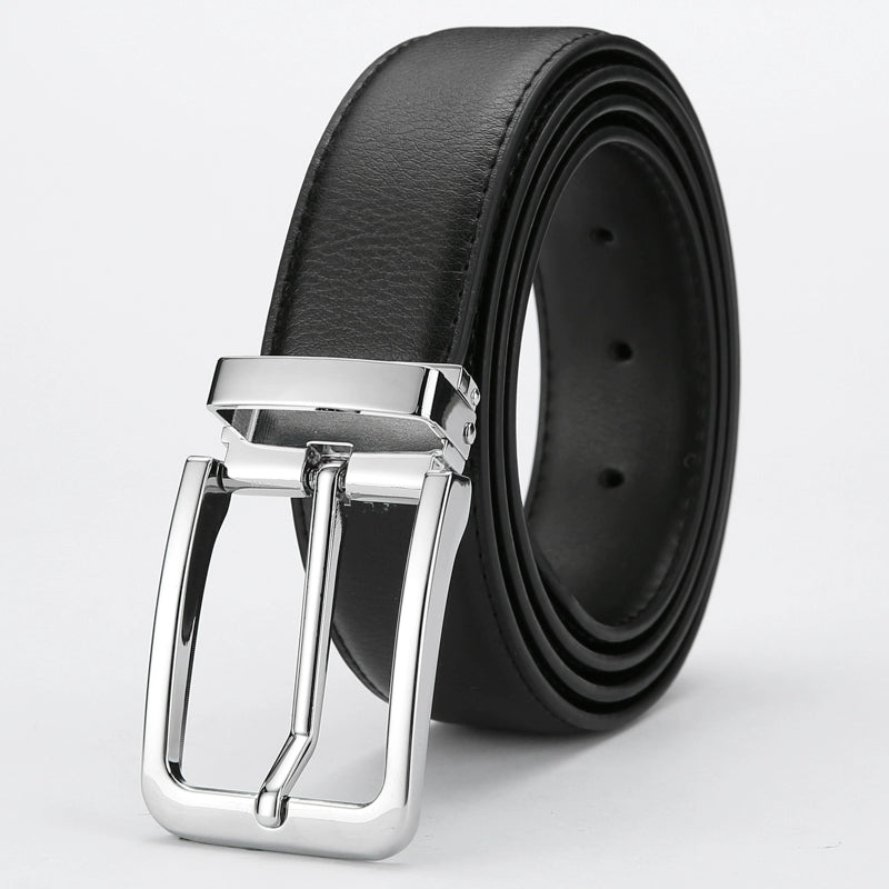 Belt men's round hole pinbuckle belt men's middle-aged youth korean version trendy casual men's pinhole young men's trouser belt