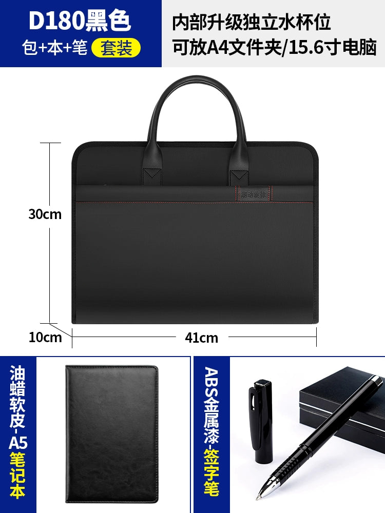 Briefcase Men's Handbag Document Bag Men's Business 2025 New Computer Commuter Office Tote Bag Customization