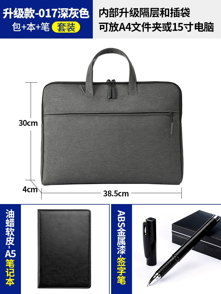 Briefcase Men's Handbag Document Bag Men's Business 2025 New Computer Commuter Office Tote Bag Customization