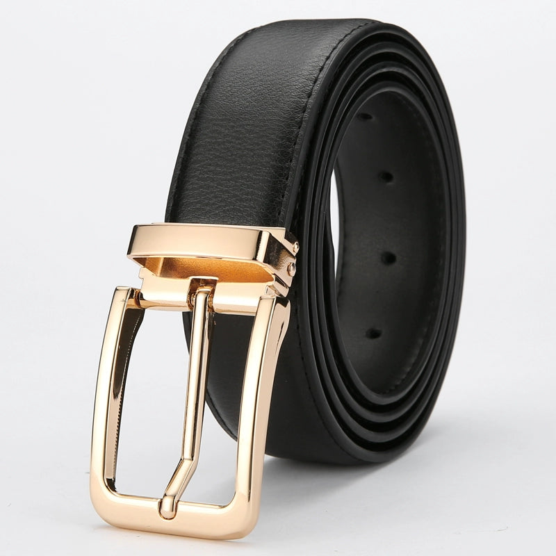 Belt men's round hole pinbuckle belt men's middle-aged youth korean version trendy casual men's pinhole young men's trouser belt