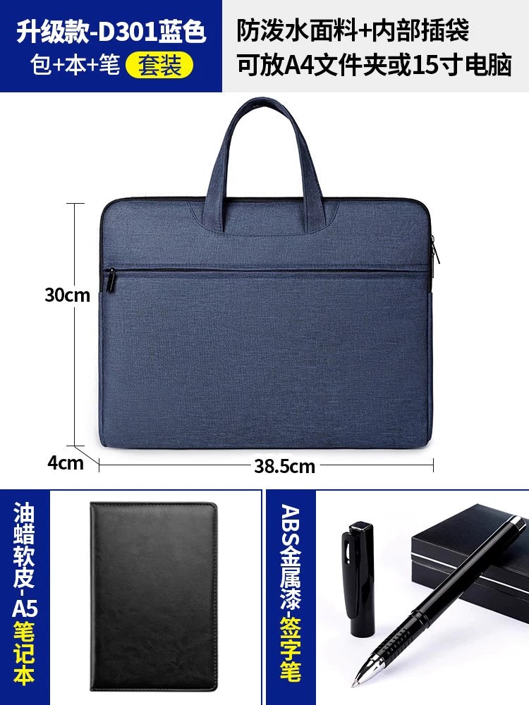 Briefcase Men's Handbag Document Bag Men's Business 2025 New Computer Commuter Office Tote Bag Customization