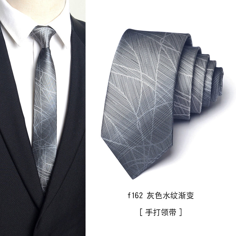 Men's Korean version narrow 6cm hand tie zipper no-shirt women's business dress black, blue and red groom wedding gift