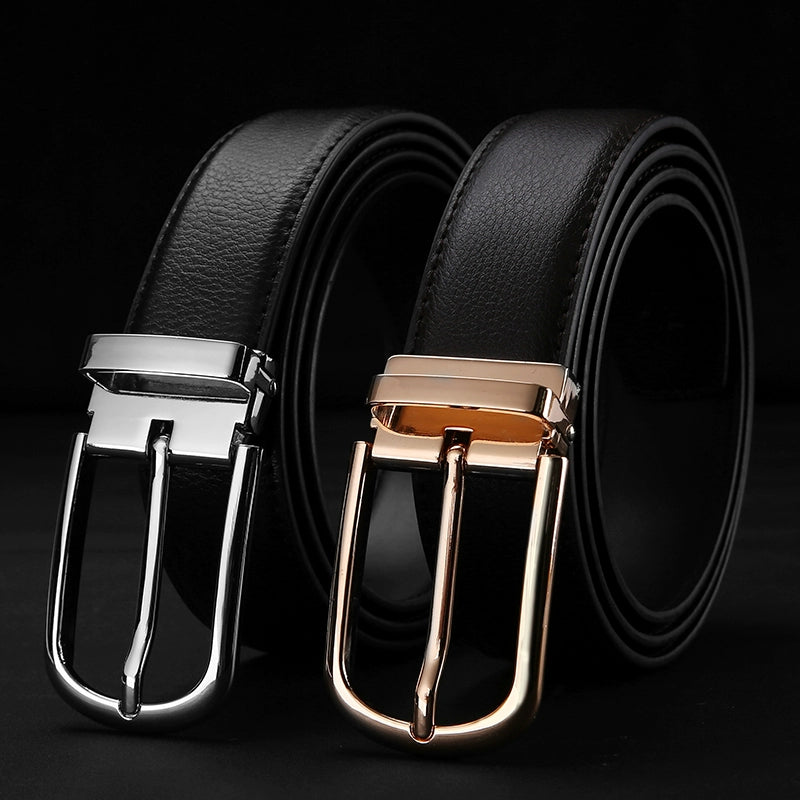 Belt men's round hole pinbuckle belt men's middle-aged youth korean version trendy casual men's pinhole young men's trouser belt