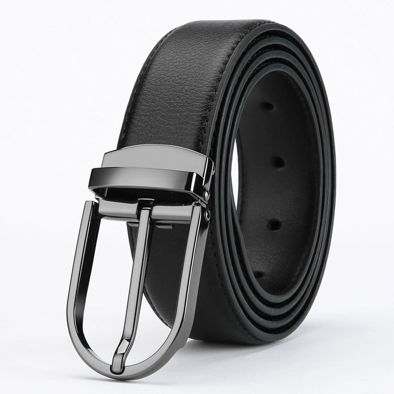 Belt men's round hole pinbuckle belt men's middle-aged youth korean version trendy casual men's pinhole young men's trouser belt
