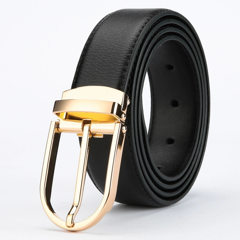 Belt men's round hole pinbuckle belt men's middle-aged youth korean version trendy casual men's pinhole young men's trouser belt