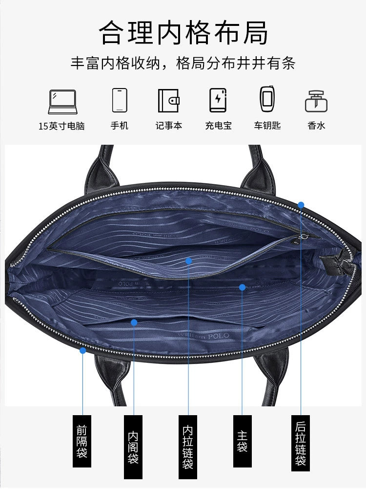 Emperor Paul briefcase men's commuter tote bag casual oxford cloth folder bag waterproof nylon computer bag
