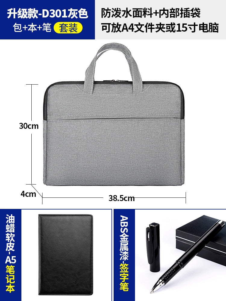 Briefcase Men's Handbag Document Bag Men's Business 2025 New Computer Commuter Office Tote Bag Customization
