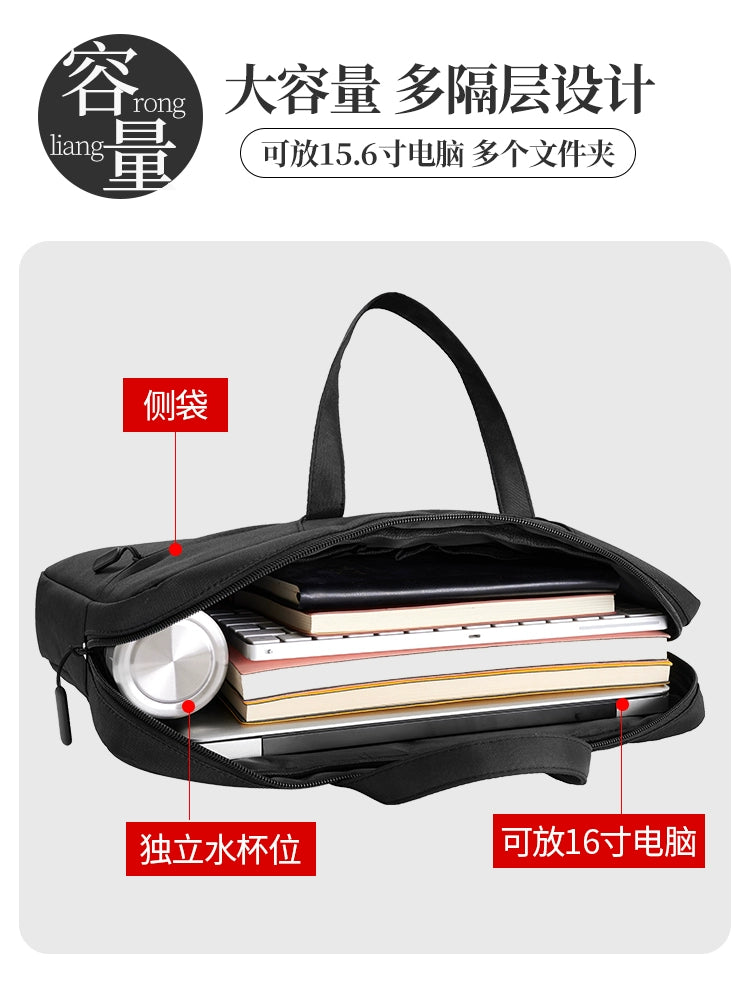 Briefcase Men's Handbag Document Bag Men's Business 2025 New Computer Commuter Office Tote Bag Customization