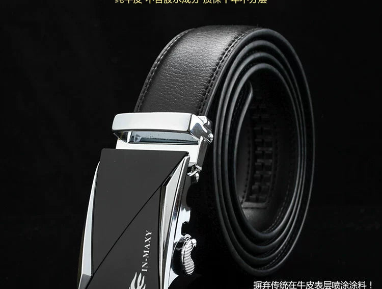 Belt men's genuine leather belt 2025 new genuine high-grade cowhide business versatile young man trouser belt gift box