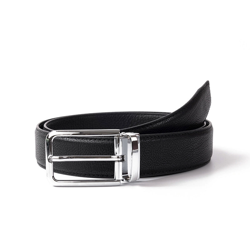 Belt men's leather pinbuckle cowhide belt authentic pants belt commuter business soft narrow 3.3 wide trousers formal holes