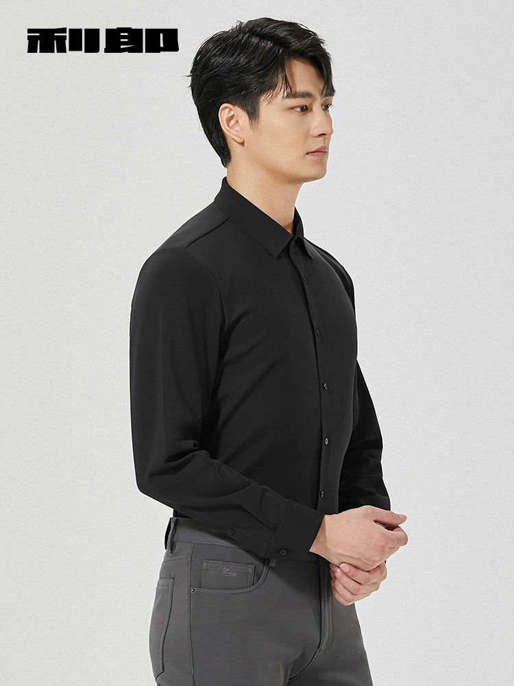 [Far Infrared Heat] Lilang official long-sleeved shirt men's business casual 2025 winter shirt men's wear