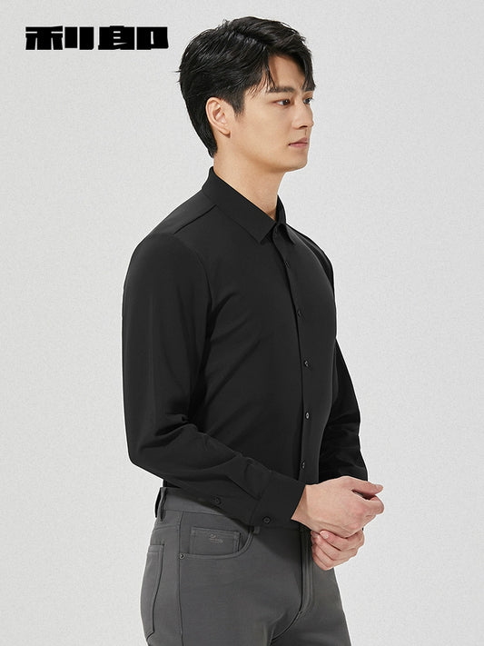 [Far Infrared Heat] Lilang official long-sleeved shirt men's business casual 2025 winter shirt men's wear