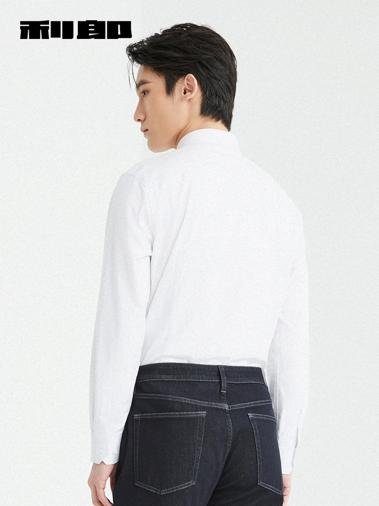 Lilang official Modal long-sleeved shirt men's 2025 winter warm business shirt