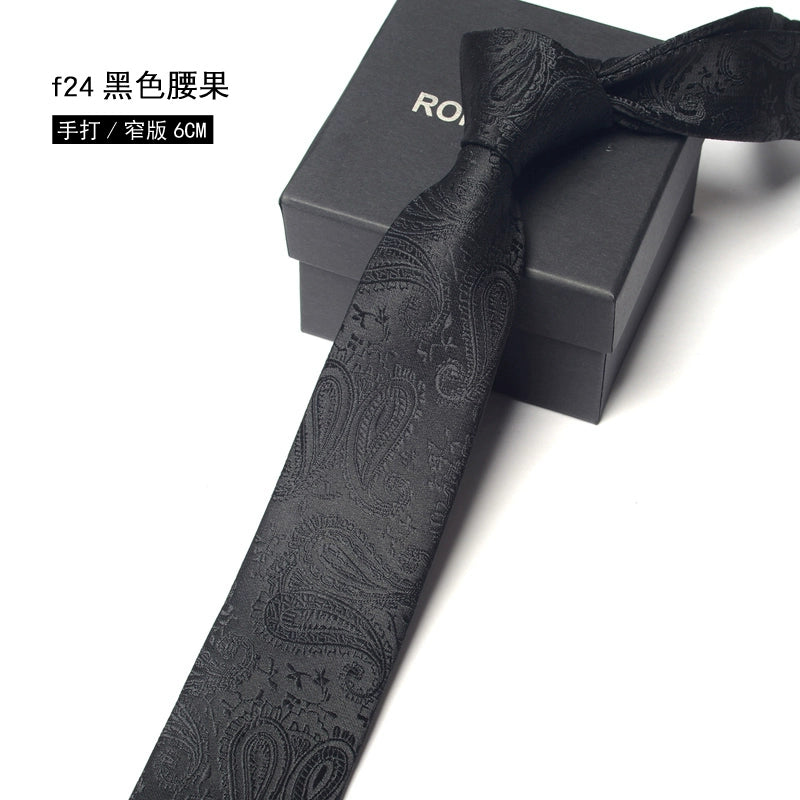 Men's Korean version narrow 6cm hand tie zipper no-shirt women's business dress black, blue and red groom wedding gift