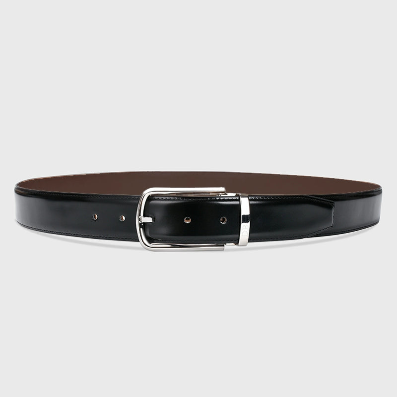 Belt men's leather pinbuckle cowhide belt authentic pants belt commuter business soft narrow 3.3 wide trousers formal holes