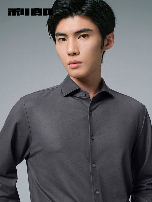[Far Infrared Heat] Lilang Official Long Sleeve Shirt Men's Trend Print 2025 Winter New Shirt