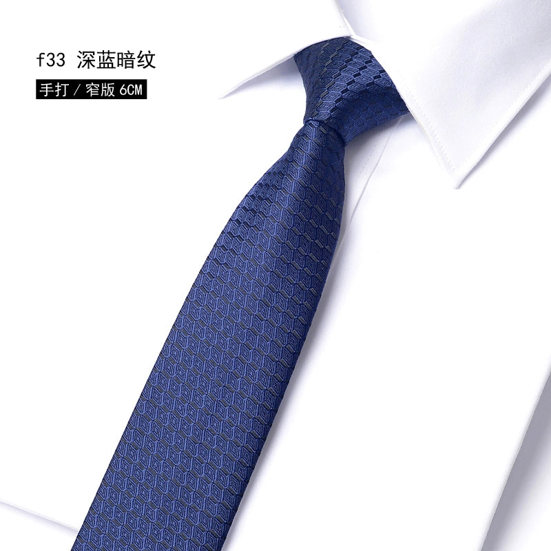Men's Korean version narrow 6cm hand tie zipper no-shirt women's business dress black, blue and red groom wedding gift
