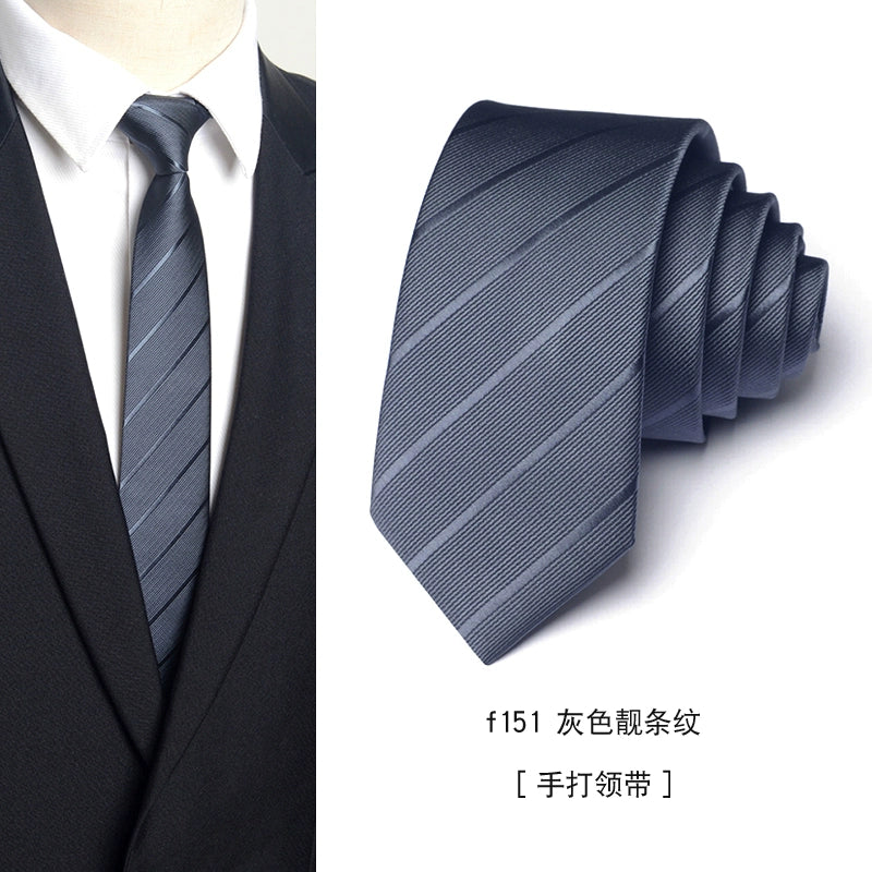 Men's Korean version narrow 6cm hand tie zipper no-shirt women's business dress black, blue and red groom wedding gift