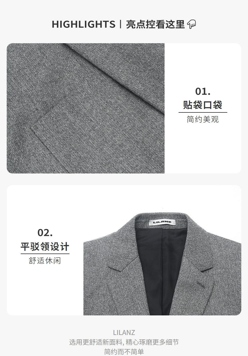 [Including sheep wool] Lilang official suit men's 2025 autumn new business casual 𫔮 men's single suit jacket
