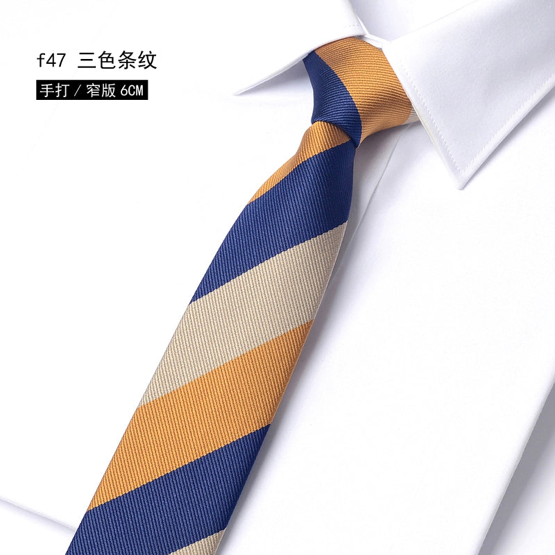 Men's Korean version narrow 6cm hand tie zipper no-shirt women's business dress black, blue and red groom wedding gift