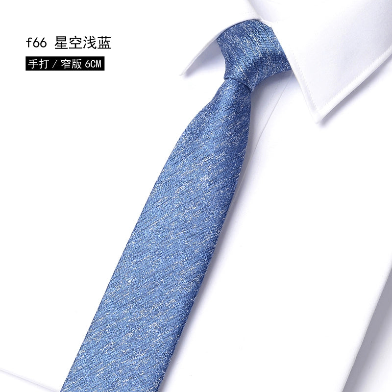 Men's Korean version narrow 6cm hand tie zipper no-shirt women's business dress black, blue and red groom wedding gift