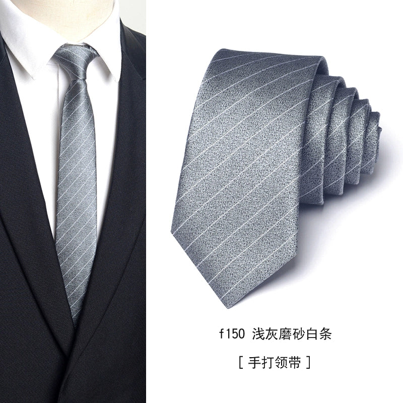 Men's Korean version narrow 6cm hand tie zipper no-shirt women's business dress black, blue and red groom wedding gift