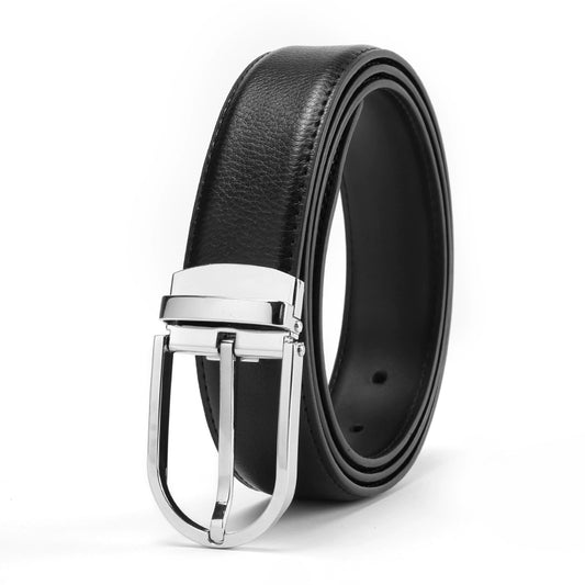 Belt men's round hole pinbuckle belt men's middle-aged youth korean version trendy casual men's pinhole young men's trouser belt