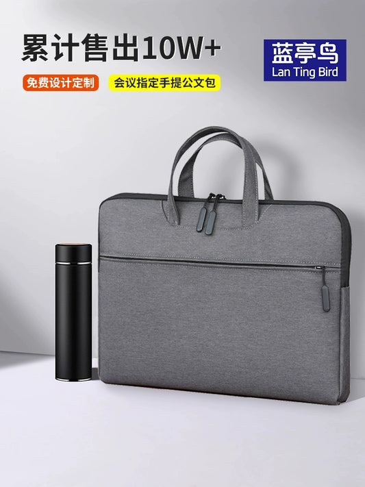 Briefcase Men's Handbag Document Bag Men's Business 2025 New Computer Commuter Office Tote Bag Customization