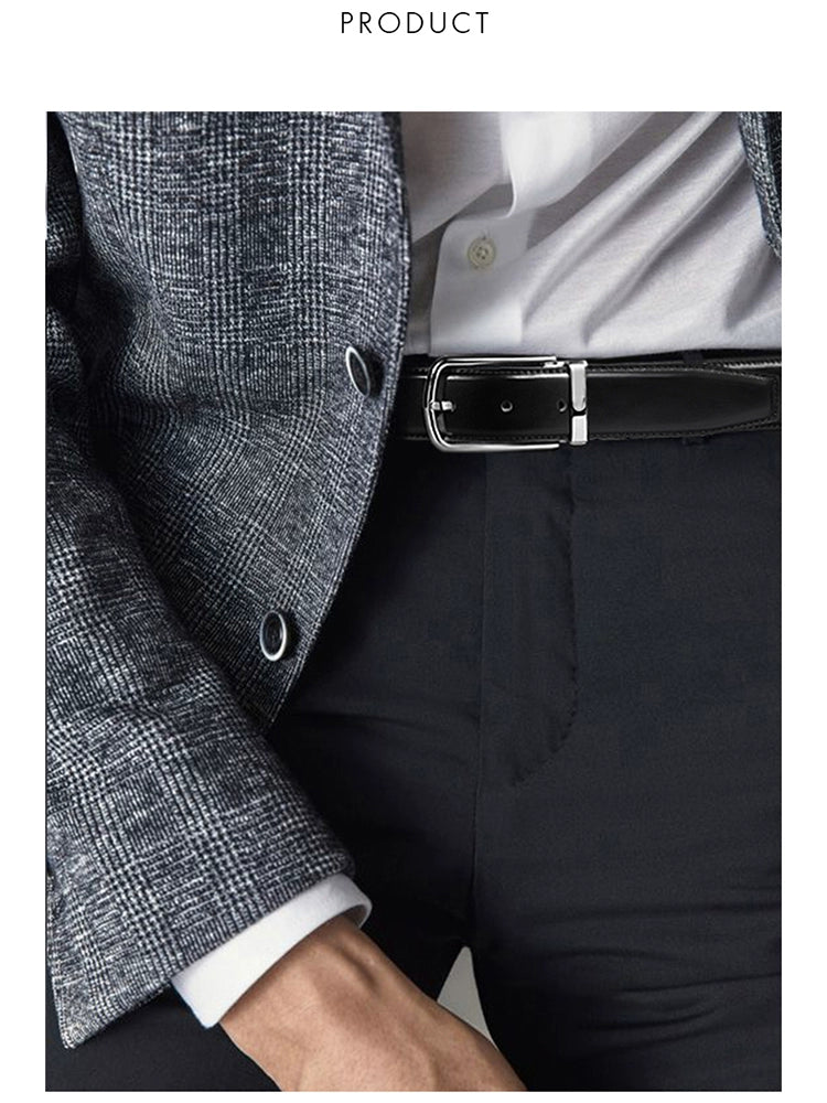 Belt men's leather pinbuckle cowhide belt authentic pants belt commuter business soft narrow 3.3 wide trousers formal holes