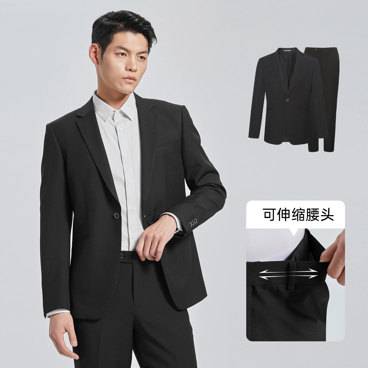 [Light] Lilang official suit men's spring and autumn high-end business suit male gentleman style groom wedding suit