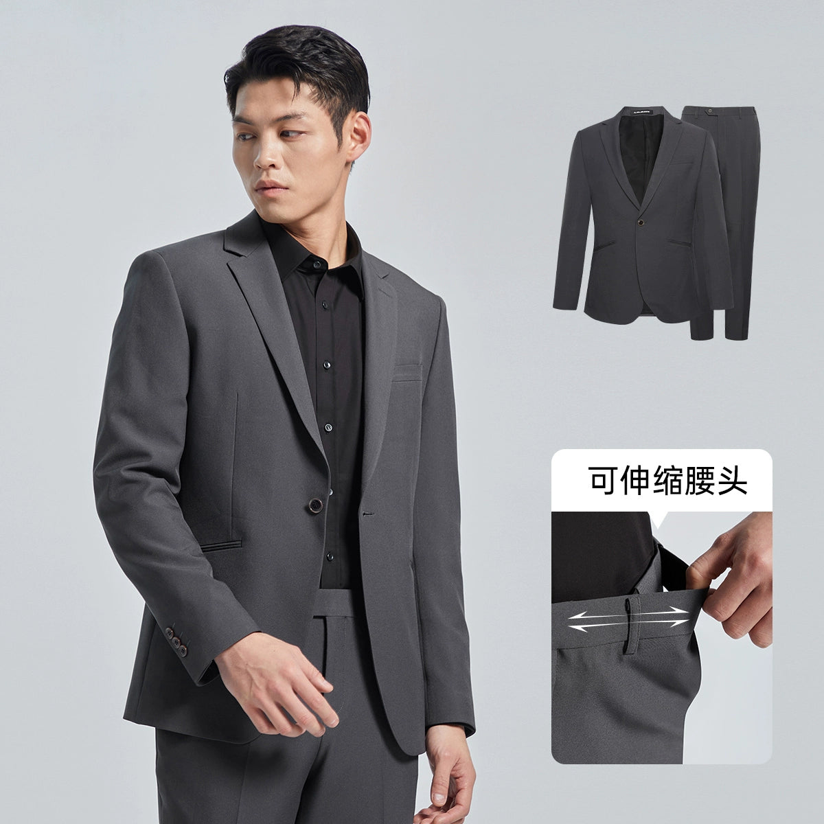 [Light] Lilang official suit men's spring and autumn high-end business suit male gentleman style groom wedding suit